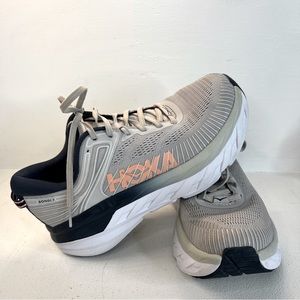 Hoka One One W Bondi 7 1110519 Lunar Rock Running Shoes Women's Size 8 D (WIDE)